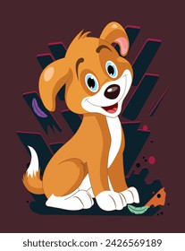 diseño de camiseta de vector de perro