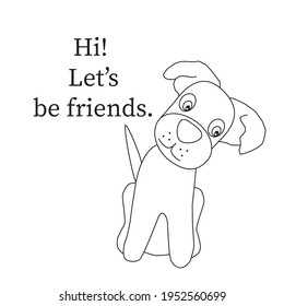 Dog vector text quote, dog vector. Animal illustration for printing on children's clothing.