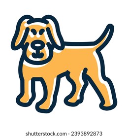 Dog Vector Thick Line Filled Dark Colors Icons For Personal And Commercial Use.
