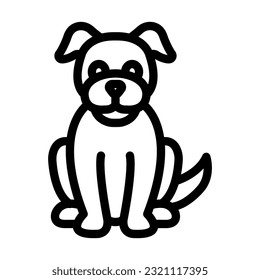 Icono De Línea Gruesa Del Vector De Perro Para Uso Personal Y Comercial.
