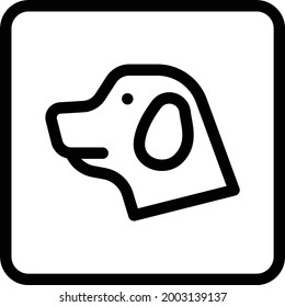 icono de línea delgada del vector del perro