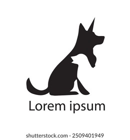 Dog Vectors Illustrations. pet dog line illustration vector logo design Stock Vector, Animal dog logo vector design.