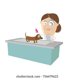 dog at the vet clipart