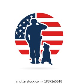 dog veteran logo, dog training logo