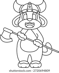 Perro Vikings Axe Animal Vector Ilustración de arte gráfico