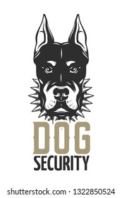 Dog vintage label idolsted on white. Vector illustration.