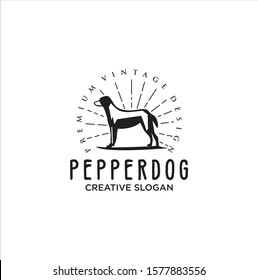 Dog Vintage Logo . Dog Logo .Animal logo illustration vintage vector 