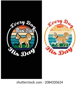 Dog vintage t shirt design
