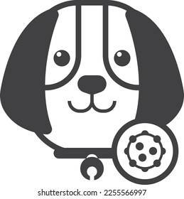 dog with virus illustration in minimal style isolated on background
