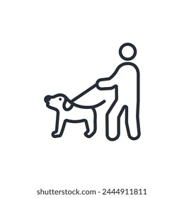 dog walk icon. vector.Editable stroke.linear style sign for use web design,logo.Symbol illustration.