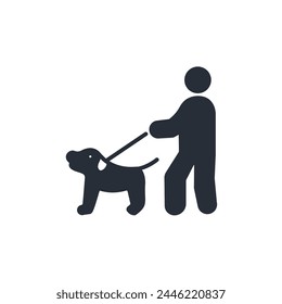 dog walk icon. vector.Editable stroke.linear style sign for use web design,logo.Symbol illustration.