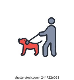 dog walk icon. vector.Editable stroke.linear style sign for use web design,logo.Symbol illustration.