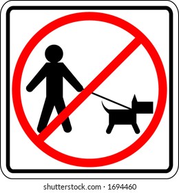 dog walk prohibited in this area sign