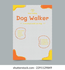Dog Walker Flyer Template. A clean, modern, and high-quality design of Flyer vector design. Editable and customize template flyer