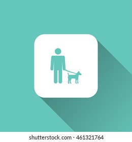 dog walker icon. flat design