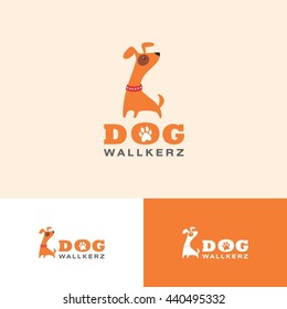 Dog Walker logo Design template
