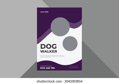 dog walker service flyer design. pet walking service poster leaflet design template.
bundle, a4 template, brochure design, cover, flyer, poster, print-ready