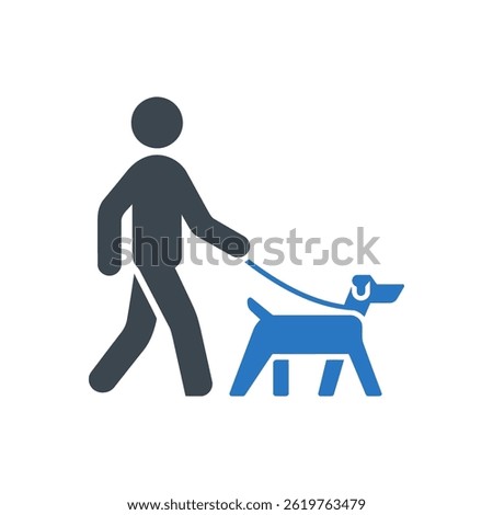 Dog Walking Activity Icon Isolated On White Background