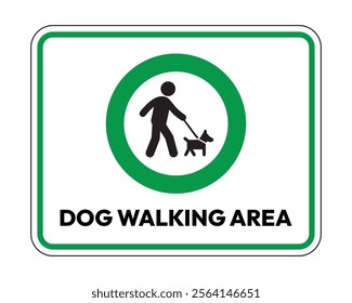 Dog Walking Area Sign, Essential for Pet-Friendly Public Spaces, High-Quality Vector Stock Image