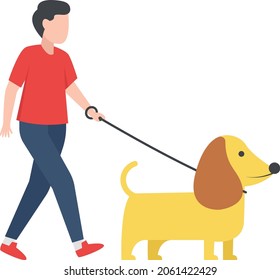 Dog walking Concept, work life balance Vector Color Icon Design, Free time activities Symbol, Extracurricular activity Sign, hobbies interests Stock Illustration