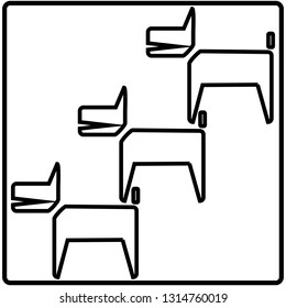 
dog walking contour on white background