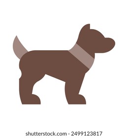 Dog Walking Flat Icon Design For Personal nad Commercial Use