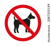 dog walking is prohibited. dogs are not allowed. vector prohibition sign