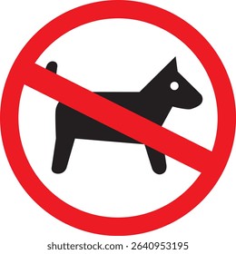 dog walking is prohibited. dogs are not allowed. vector prohibition sign