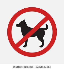 Dog walking is prohibited sign. Dogs are not allowed. Vector prohibition sign