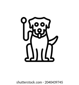 Dog Walking Silhouette Icon On White Background