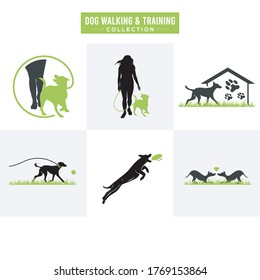 Dog Walking And Training Collection Can Be Both Used As Illustration And Logo For Dog Business