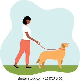 dog walking vector isolated illustration