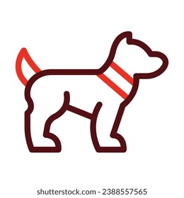 Dog Walking Vector Thick Line Two Color Icons For Personal And Commercial Use.

