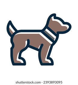 Dog Walking Vector Thick Line Filled Dark Colors Icons For Personal And Commercial Use.
