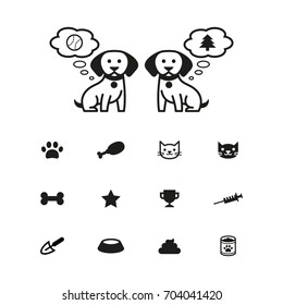 Dog want something icon set