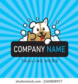 Dog Wash Company logo. Pet Care vector logo. Pet grooming.