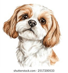 cão aquarela clipart ilustração isolada