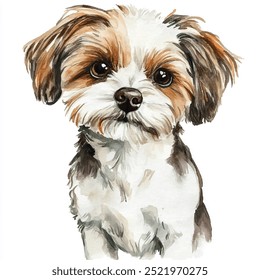 Cão aquarela clipart isolado fundo branco 