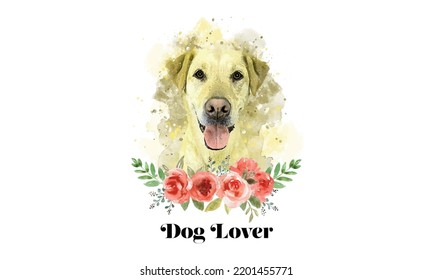 dog watercolor logo illustration, Watercolor Dog Vector Art