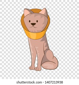Dog wearing funnel cone collar icon. Cartoon illustration of dog wearing funnel cone colla vector icon for web