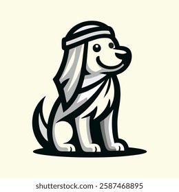 Dog wearing a headscarf. vector