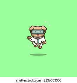 dog wearing modern astronaut costume