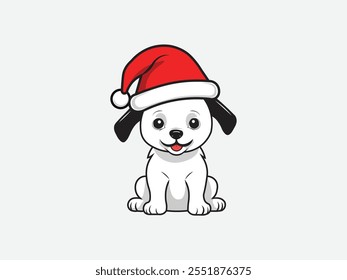 A dog wearing a Santa hat