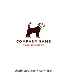 dog wearing shirt vector logo template