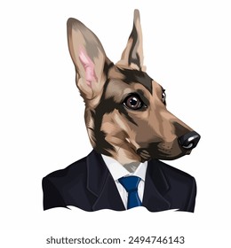 dog wearing a suit like a boss vector illustration