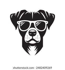 a dog wearing sunglasses silhouette vector