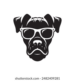 a dog wearing sunglasses silhouette vector