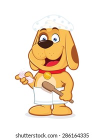 Dog wears towel and shower cap