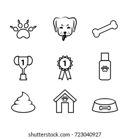 Dog Web Outline Icon Set. Vector illustration.