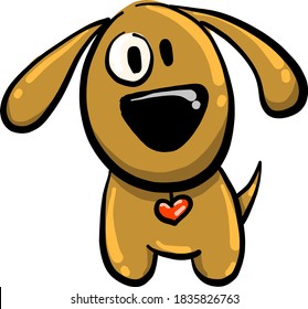 Dog with weird eyes, illustration, vector on white background